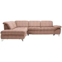 Beldomo Style Ecksofa, Orange, Textil, Ottomane links, L-Form, 319x260 cm, Goldenes M, Bettkasten erhältlich, Bettfunktion Hocker Rücken echt, Wohnzimmer, Sofas & Couches, Wohnlandschaften, Ecksofas