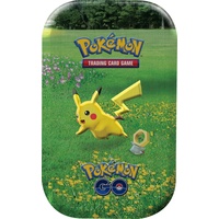 Pokémon POKGOMINTIN01 Pokemon GO: Mini tin-Zufälliges Modell-Sammelkarten-ab 6 Jahren, Grün, Gelb