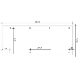 SKANHOLZ Carport Wendland 3,62 x 8,70 m nussbaum mit EPDM-Dach und Pfostenanker
