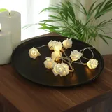 MARELIDA LED Lichterkette Mini Rosen 90 cm Weiß