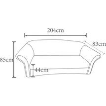 Better Home 3-Sitzer Sofa Loretta, ca. 204 x 83 x 85 cm – Rot Kariert