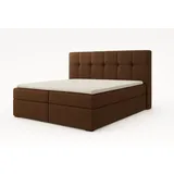 mebloland Boxspringbett REF 120 x 200 mit 2 Bettkästen, Bonell-Matratze und Topper. Farbe: Braun - Braun