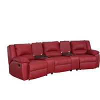 Vente-unique Relaxsofa 3-Sitzer - Leder - Rot - AROMA