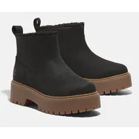 Chelseaboots TIMBERLAND "STONE STREET MID WARM LINED BOOT" Gr. 39, schwarz (black nubuck) Damen Schuhe Stiefelette, Winterschuhe, Ankle Boots, gefüttert