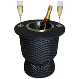 cootab cooler table 3-in-1 Loungetisch mit Edelstahl-Kühler - Schwarz