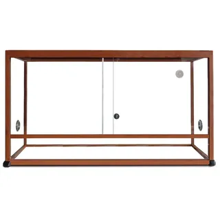 Reptiles Planet Aluminium Elegance Terrarium mit Holzmaserung für Reptilien/Amphibien, 100 x 45 x 50 cm
