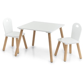 Zeller Kinder-Sitzgarnitur Scandi, 3-TLG, Holz, Tisch: 55x55x43,5 cm Stuhl: 28x28x50 cm 13501