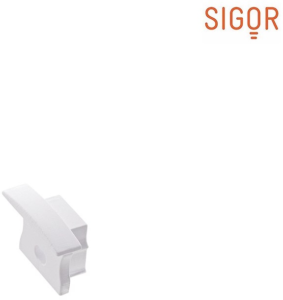 SIGOR Endkappe für Einbauprofil 12, Bündig, mit Loch SIG-9855401