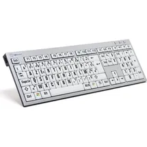 LogicKeyboard LargePrint Tastatur, XL-Print Slim Alu on (PC) Silber/Weiß/Schwarz