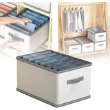 Coonoor Aufbewahrungsbox Kleiderschrank Organizer,9/7 Zellen Faltbare Schrank mit Trennwänden beige 13.6 l