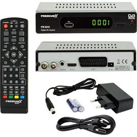 Premium X PremiumX Kabelreceiver DVB-C FTA 531C Digital FullHD SCART HDMI USB Mediaplayer, TV-Receiver Kabel-Fernsehen