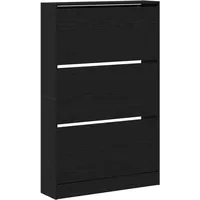 VidaXL Schuhschrank Schwarz Eiche 80x21x125,5 cm Melamin