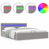 vidaXL Bett mit Bettkasten 160 x 200 cm Hellgrau