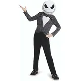 Disney Offizielles Jack Skellington Kostüm Kinder, Skeleton Costume Kids, The Nightmare Before Christmas, Halloween Karneval Faschingskostüm fur Kinder Jungen Geburstag Größ S
