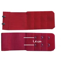 U.W. BH Verlängerung 2 Haken 3 Reihen Verschluss Gummi Erweiterung um 6-13 cm (Weinrot), 3,2 breit, 9,5 lang - 3,2 cm breit, 9,5 cm lang