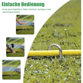 DN DENNOV 6× Bodenanker,30cm Bodenpfähle,Verzinkter Stahl Bodenanker Trampolin,Bewehrungsstab Zeltheringe,Garten Pfähle,Camping Zelt Heringe Silber U