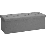 Sweetcrispy Sitzbank mit Stauraum, Klappbare Sitztruhe, Sitzhocker, 110 x 38 x 38 cm, Aufbewahrungsbox mit Deckel als Hocker & Fußbank, bis 300 kg belastbar, für Wohnzimmer Schlafzimmer Flur, Grau