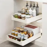 XGMZTN 1 Stück Ausziehbare Schublade Küche, Teleskopschublade zum Kleben Nachrüsten, Schrankauszug Schrank Organizer, Auszug Küchenschrank Innenschublade, 40 cm B x 43 cm T x 7 cm H