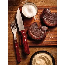 Tramontina Steakmesser JUMBO 4 Stück, Edelstahl, Holzgriff FSC, spülmaschinenfest