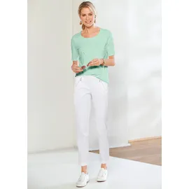 GOLDNER Kurzgröße: Komfort-Top mit Doppel-Front in mintgrün | Gr.: 24