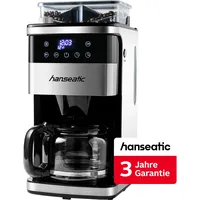 HANSEATIC Kaffeemaschine mit Mahlwerk "HCMG105015SD", silber (schwarz, silber), 1,5 l, 15, Kaffeemaschinen, inkl. 3 Jahre Herstellergarantie