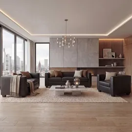 Mendler 3-2-1 Sofagarnitur Couchgarnitur Loungesofa Lille ~ Kunstleder, schwarz