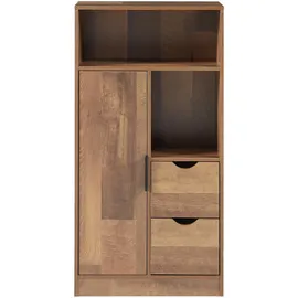 [en.casa] Badezimmerschrank Namsskogan 100x50x25cm Walnussoptik