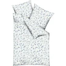 KAEPPEL Leaf Allover Floral Blau 135 x 200 cm + 80 x 80 cm