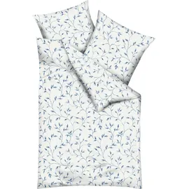 KAEPPEL Leaf Allover Floral Blau 135 x 200 cm + 80 x 80 cm