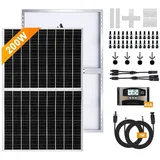 Balkonkraftwerk 200Watt 12Volt Mono Solarpanel Photovoltaik Solaranlage Solar Set Solarmodul für Wohnmobil/Haus/Balkon