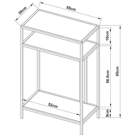 [en.casa] Konsolentisch Kumlinge 55x30x85 cm Schwarz