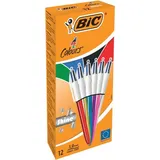BIC 4-Farben-Kugelschreiber 4 Colours Shine farbsortiert, Schreibfarbe: blau, schwarz, rot, grün, 12 St.