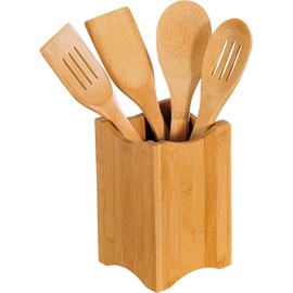 KESPER Küchenhelfer 5er Set, Bambus, Braun, 30 x 6X 0,7 cm / 11 x 11 x 18 cm