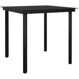 vidaXL Garten-Esstisch Schwarz 80x80x74 cm Stahl und Glas