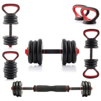 DOTMALL Hantel-Set Kettlebell Langhantel, Hantel Verstellbares 6-in-1 Hantelset mit schwarz