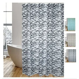 MSV Duschvorhang Loft 180 x 200 cm weiß grau