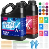 YI Epoxidharz Epoxidharz Mit Härter Set, 64OZ Epoxidharz Set Anfänger,1:1 Ratio weiß