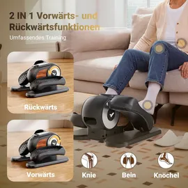 Merach & Mini Ellipsentrainer & Pedaltrainer, Untertisch Crosstrainer mit 12 Stufen, Fernbedienung, LED-Display,