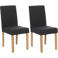 MCW 2er-Set Esszimmerstuhl Stuhl Küchenstuhl Littau ~ Textil, schwarz,