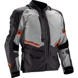 leatt adventure FlowTour 5.5 Textiljacke wasserdicht - Hellgrau/Dunkelgrau/Orange - S