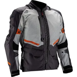 leatt adventure FlowTour 5.5 Textiljacke wasserdicht - Hellgrau/Dunkelgrau/Orange - S