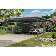 SKANHOLZ Doppelcarport Emsland 6,13 x 8,46 m schiefergrau inkl. Pfostenanker