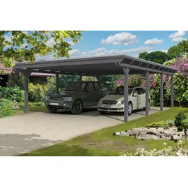 SKANHOLZ Doppelcarport Emsland 6,13 x 8,46 m schiefergrau inkl. Pfostenanker
