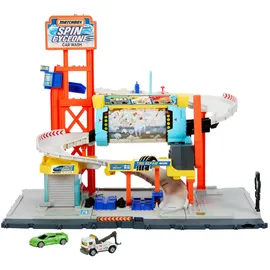 Mattel Europa B.V. Matchbox Spielset Rotierende Waschstraße“ mit Die-Cast-Corvette und Abschleppwagen