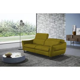 Egoitaliano "Dafne, elegantes Designsofa mit hohem Sitzkomfort", wahlw. mit elektrischer Relaxfunktion, Kopfteile manuell verstellbar grün