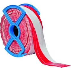 Absperrband 250-m-Rolle, rot/weiß schraffiert - rot/weiß straffiert