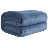 Komfortec Extra Warme Kuscheldecke Flauschig, Wohndecke, Fleecedecke, Oeko-TEX Zertifiziert, Superweich, 150x200 cm, 450 g/m2, Blau