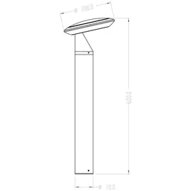 Deko-Light Außenstandleuchte Aluminium 60 cm 11W 600lm dimmbar schwarzgrau