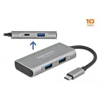 DeLock Externer USB 3.2 Gen 2 USB Type-CTM Hub mit 3 x USB Typ-A und 1 x USB Type-CTM
