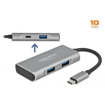 DeLock Externer USB 3.2 Gen 2 USB Type-CTM Hub mit 3 x USB Typ-A und 1 x USB Type-CTM